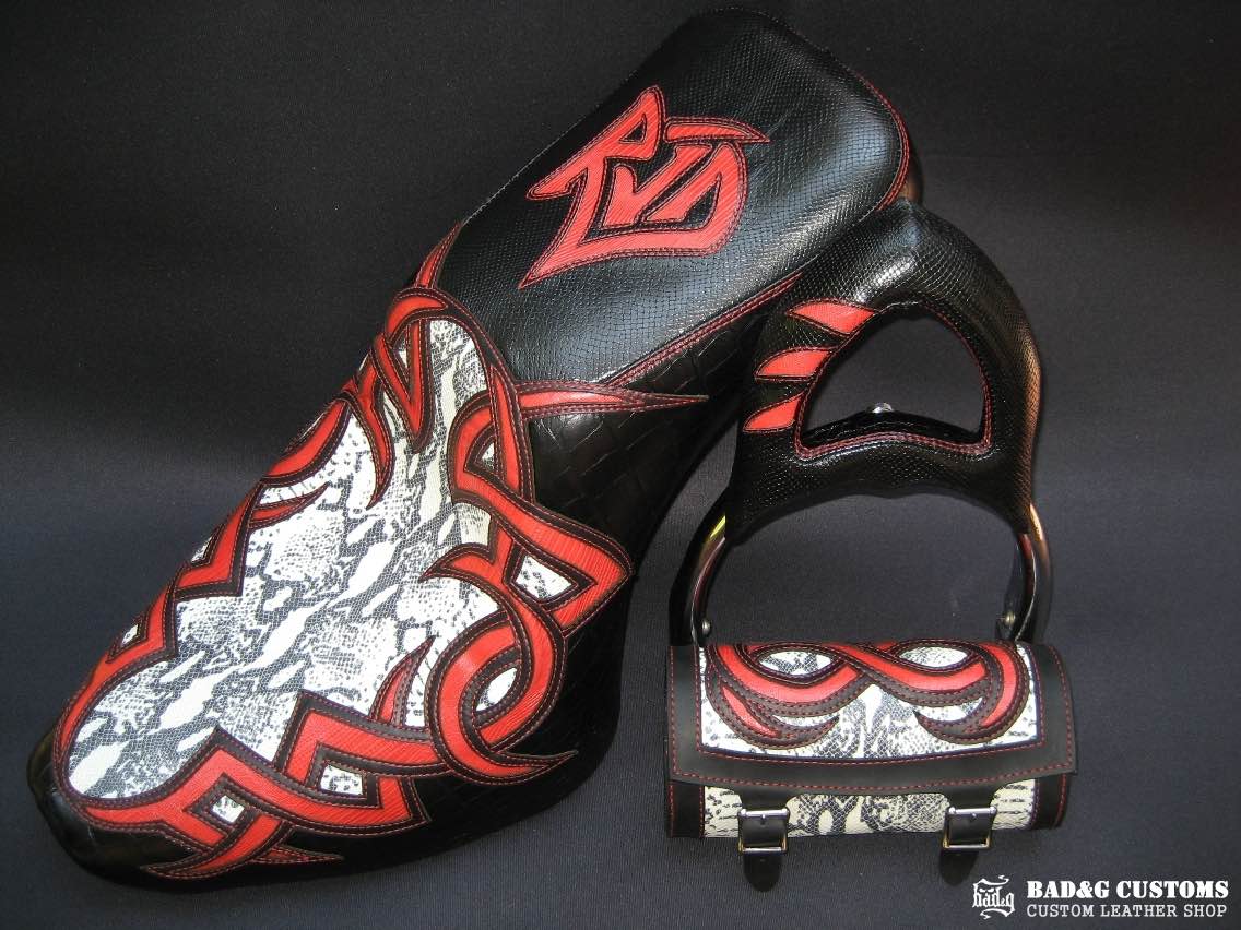 Harley-Davidson Softail Tribal Seat with Matching Backrest and Tool Bag