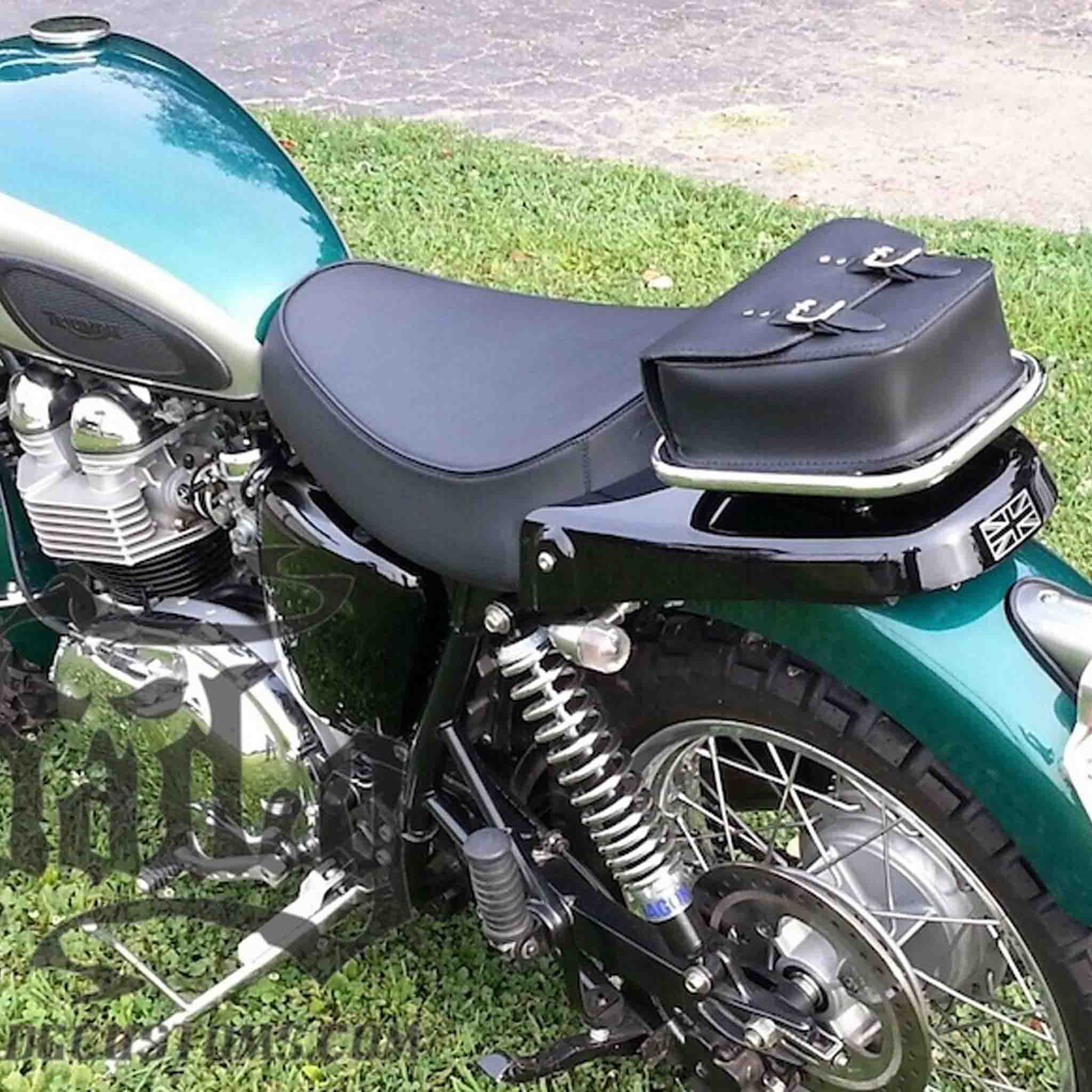 Upgrade your Triumph Scrambler, Thruxton or Bonneville with the TLR01 Luggage Rack Tail Bag. Hand crafted in USA with premium leather and top quality hardware. Durable and stylish, it's the perfect fit for your motorcycle.