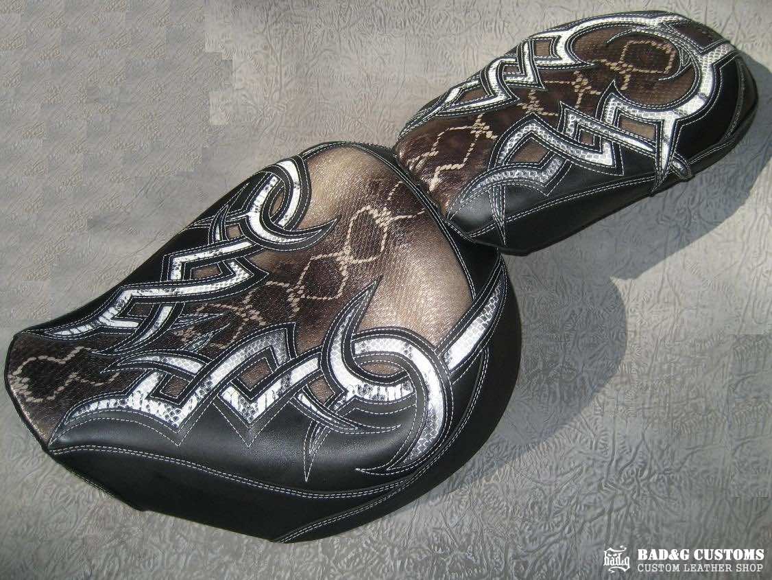 Yamaha Raider Brown Snake Skin Tribal Custom Seat