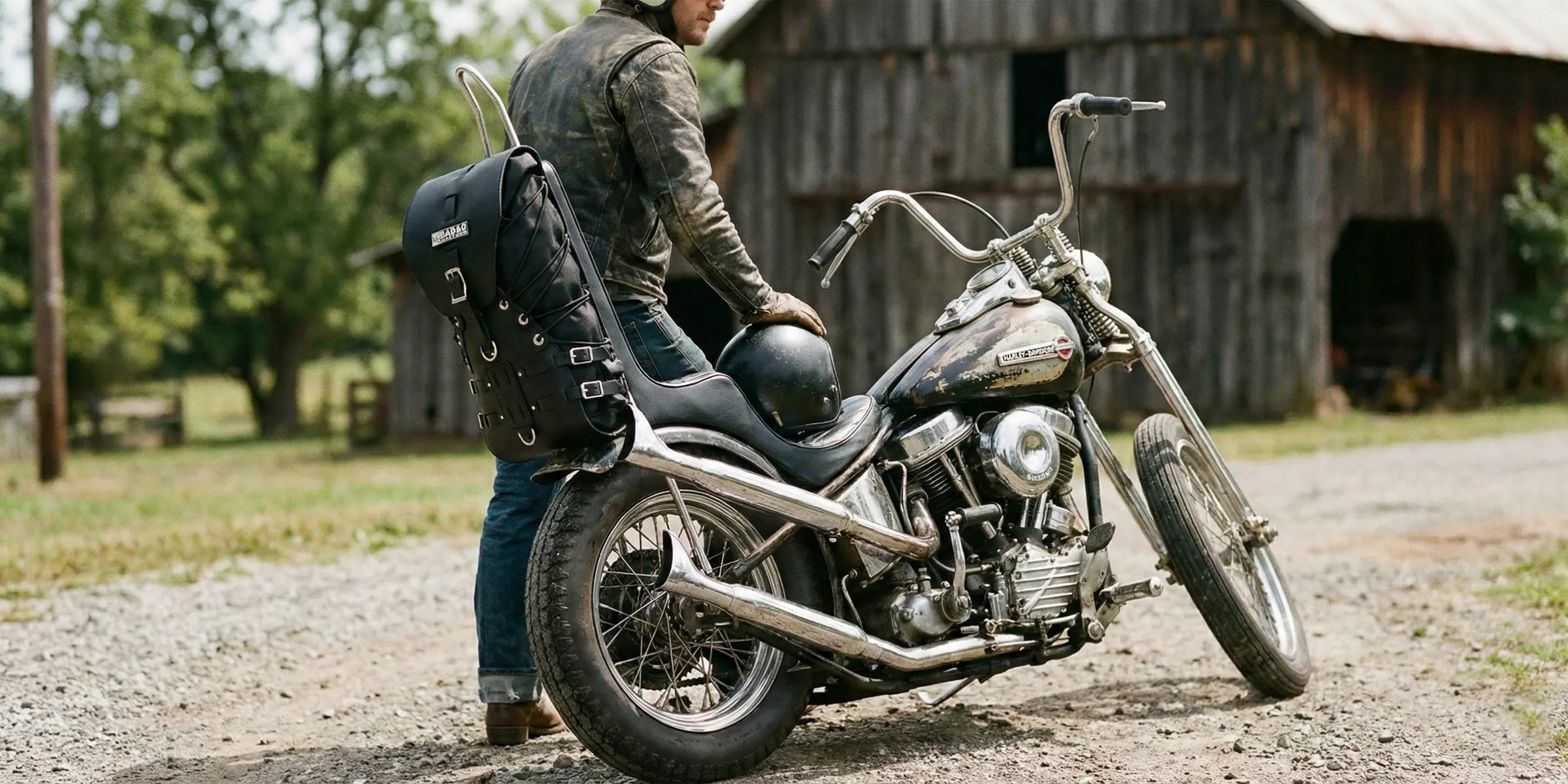 Discover our premium collection of heavy duty steer hide leather saddlebags crafted for durability and style. Perfectly designed to fit all motorcycle brands including Harley-Davidson®, Indian, Triumph, Honda, Yamaha, Kawasaki, Suzuki and other brands.